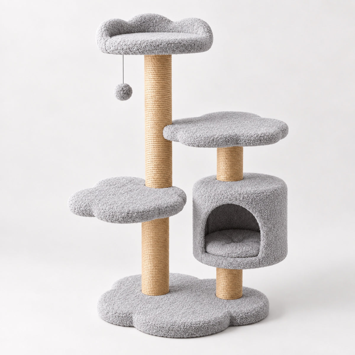 Arbre à chat Nuage Softy, coloris gris perle, photo packshot