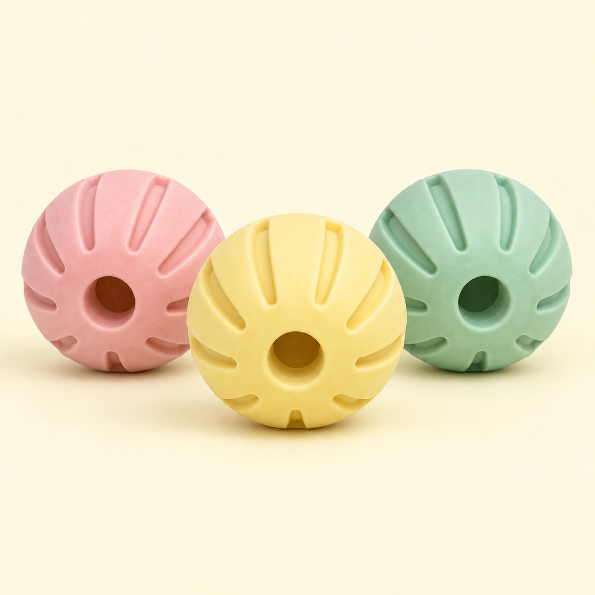 Balles en caoutchouc naturel (x3) Softy, vue de face