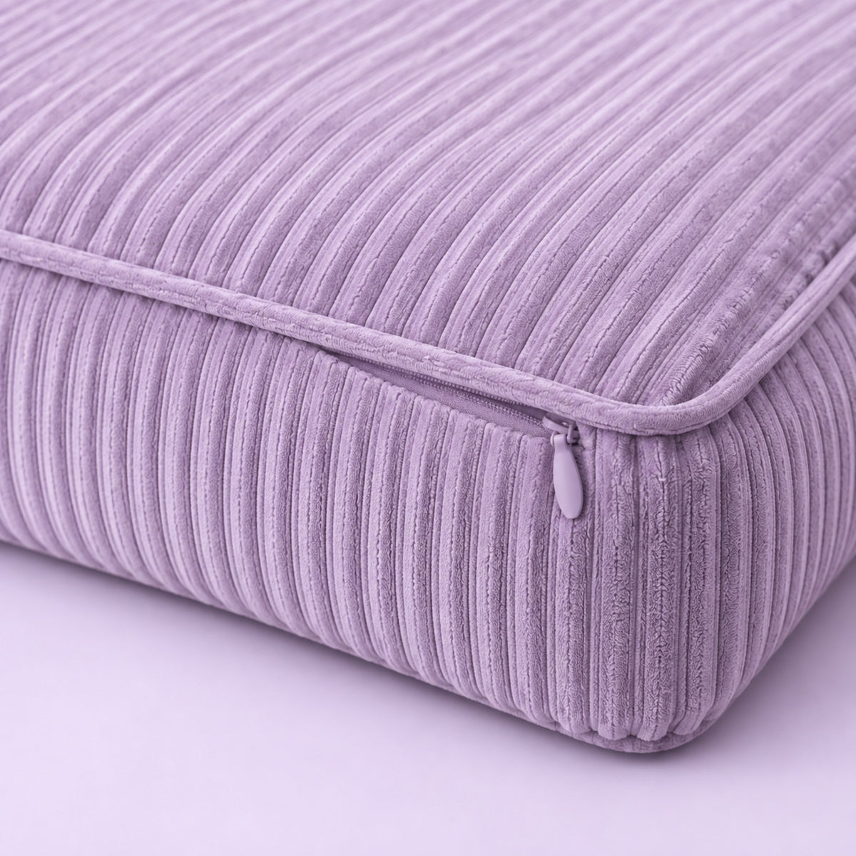 Coussin Guimauve déhoussable Softy, détail de la finition