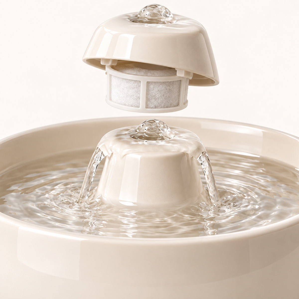 Fontaine à eau pour chat Softy, détail de la finition