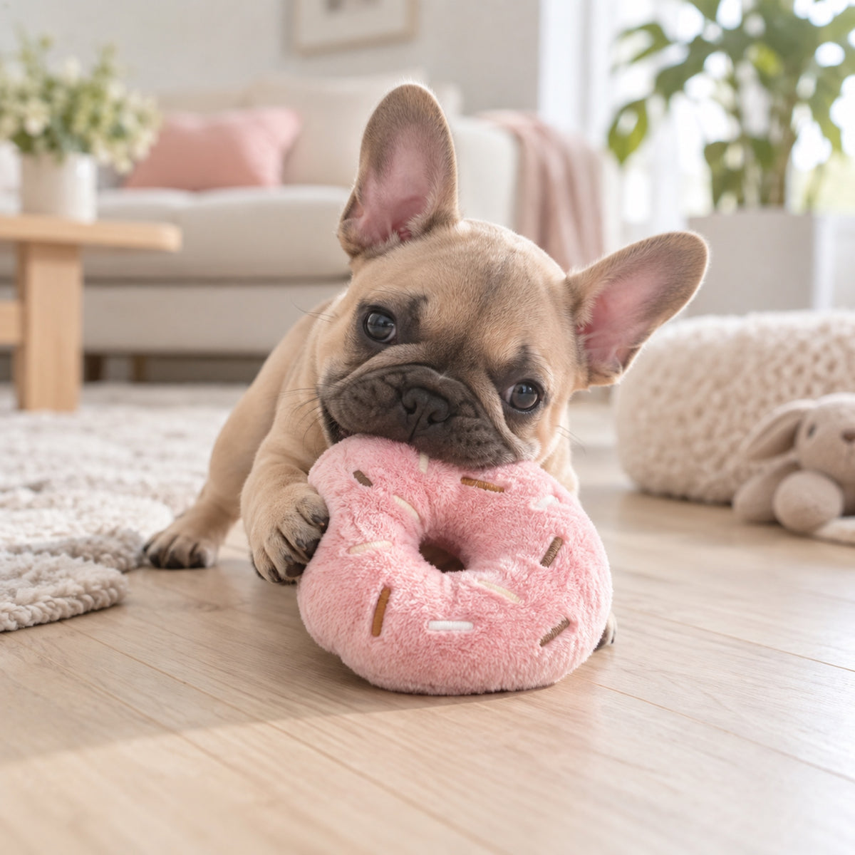 Peluche Donut Softy en situation dans un intérieur lumineux
