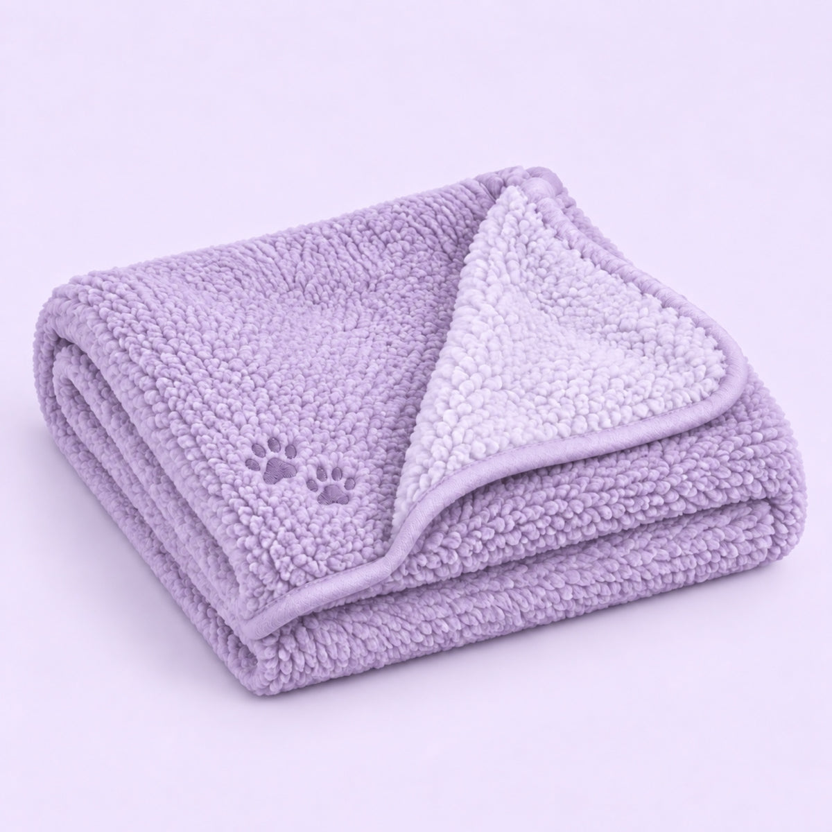 Plaid Pattoune en sherpa Softy, coloris lavande, photo packshot