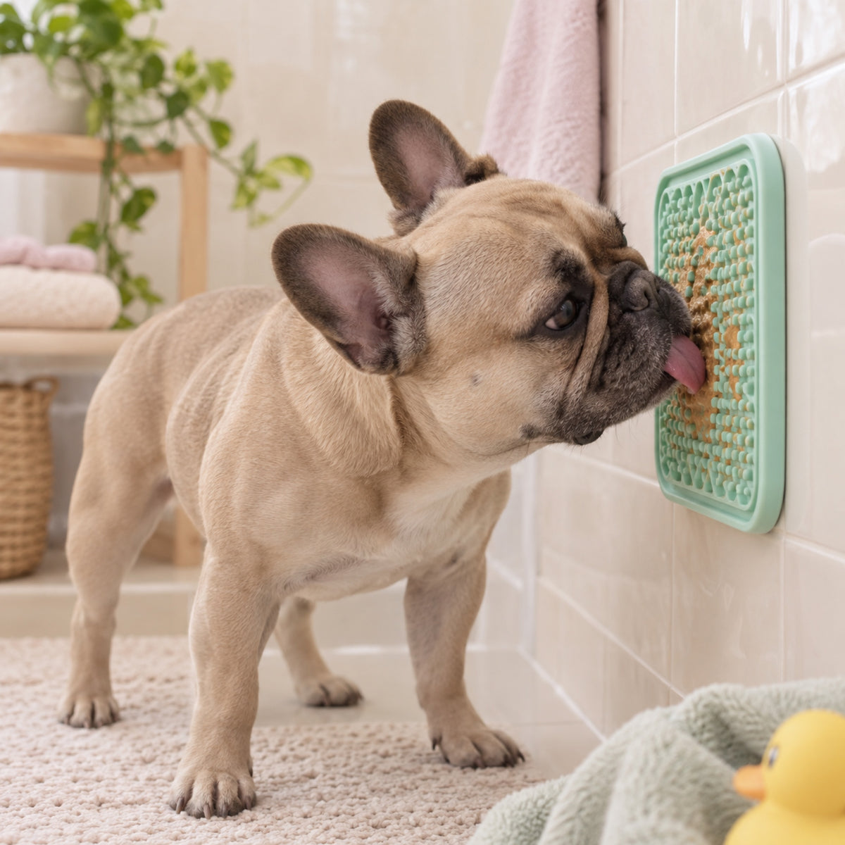 Tapis de léchage Softy en situation dans un intérieur lumineux