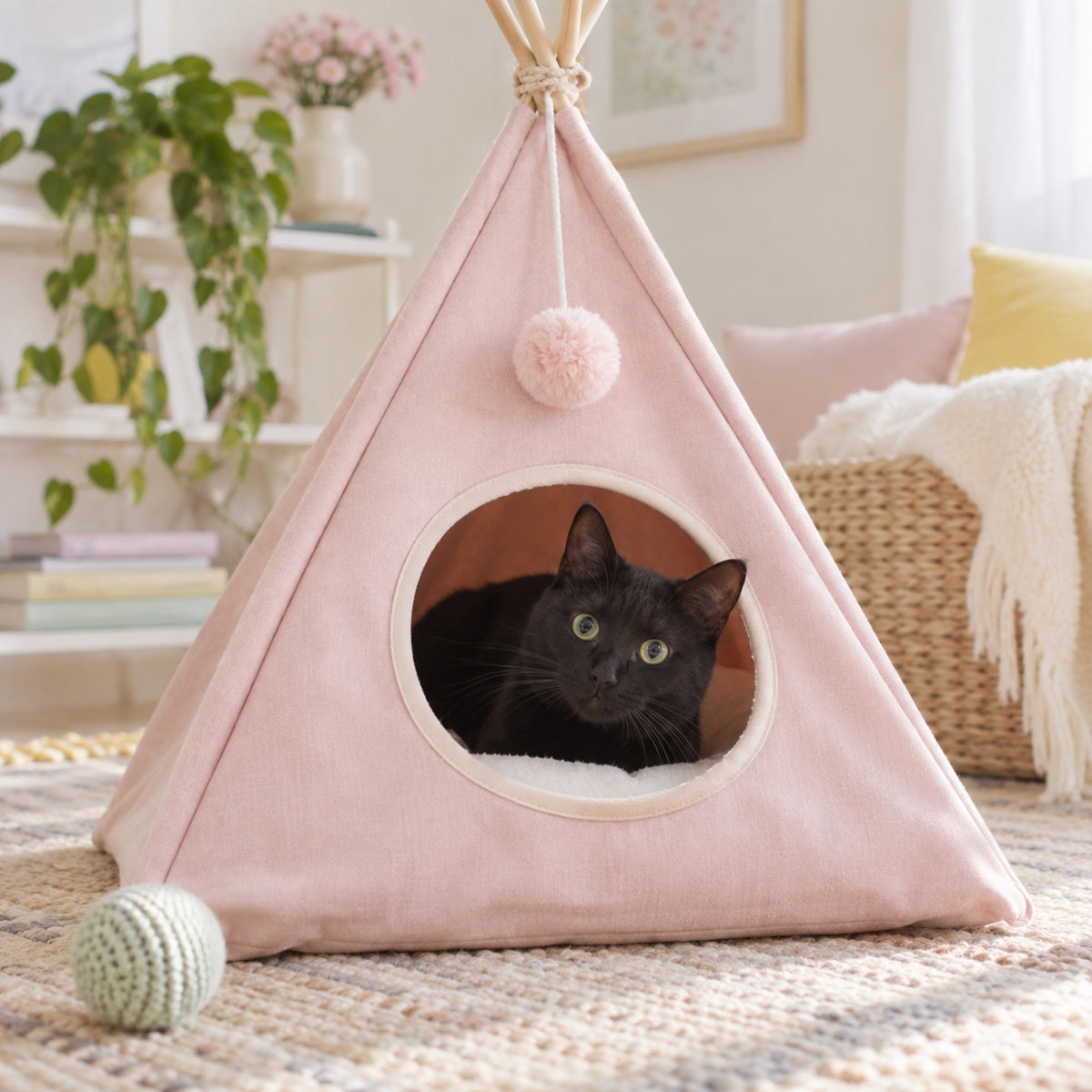 Tipi Doudou pour chat Softy en situation dans un intérieur lumineux